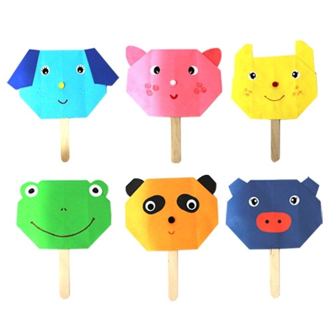 재미있는 동물 친구들 부채 돼지 종이접기