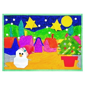 색칠공부 눈 오는 겨울밤 10개 종이접기
