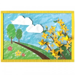 색칠공부 개나리 봄 동산 10인 종이접기