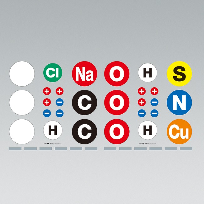 자석식 분자 구조 모형 화학 기호판